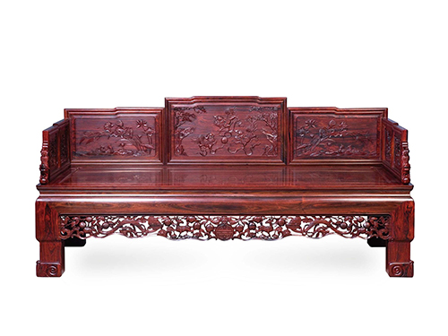 天津红酸枝·狮子球罗汉床